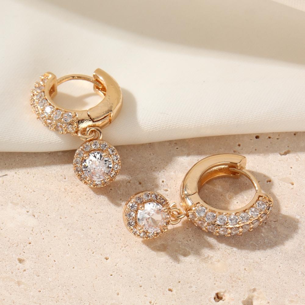 Fashion Water Droplets Dangle Earrings for Women Sparkling Zirconia Fashion Jewelry Gift