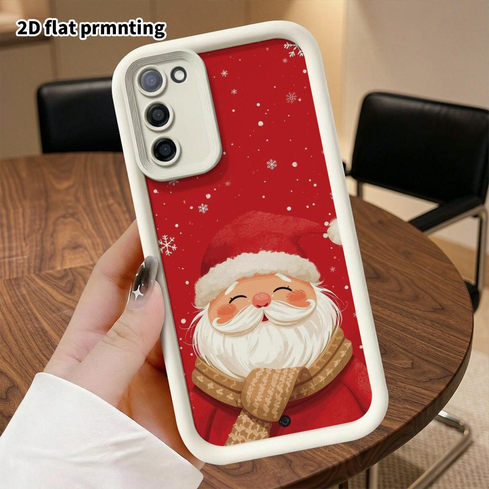 Phone Case: 2D Flat Samsung Galaxy A34 A35 M05 M06 S20 S22 S21 FE Plus 5G Gradient Protective Case, Bright Red Base, Christmas and Halloween Gift