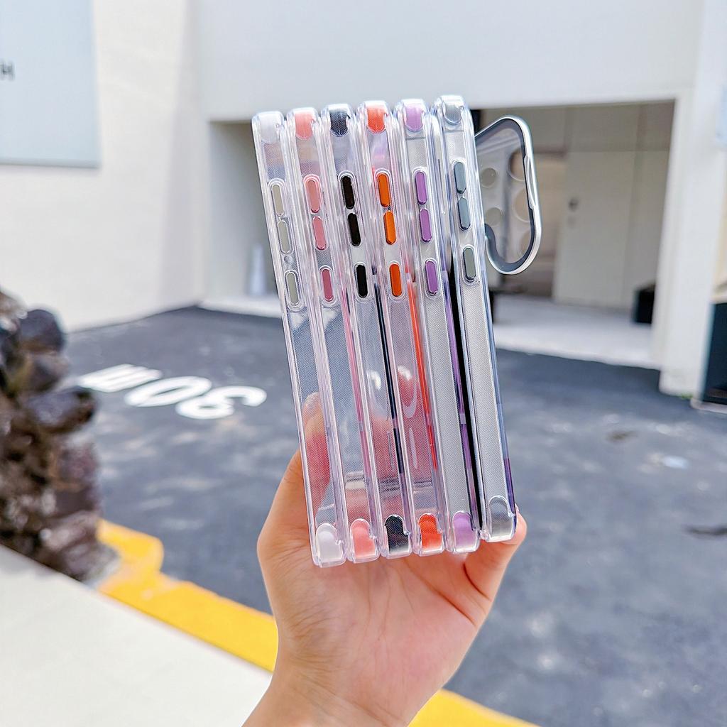 Applicable to Samsung S26ultra transparent magnetic mobile phone case A27 lens film bracket four-corner airbag anti-drop
