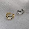 Silver Color Minimalist Double Layered Geometric Opening Ring For Charming Women Fashion Jewelry Personality Accessories