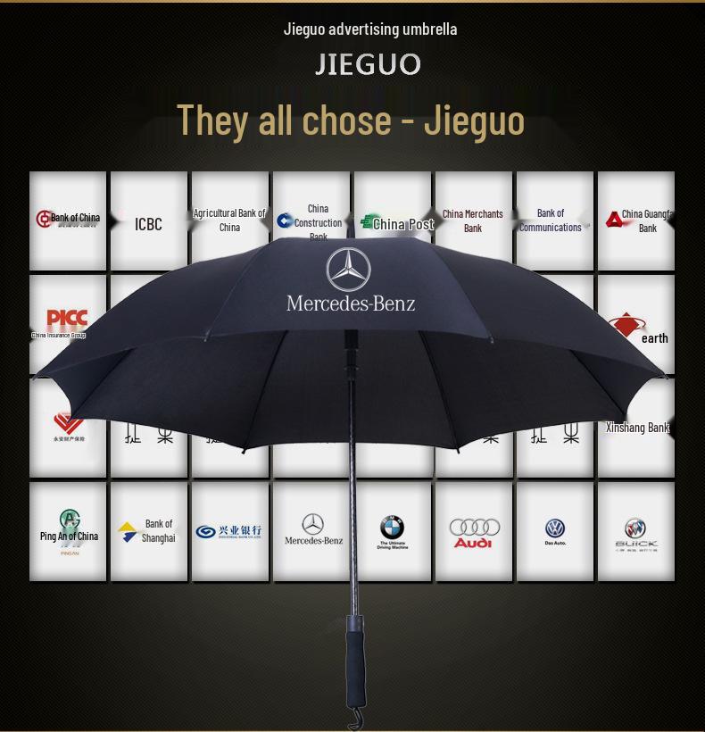 Jieguo Windproof Automatic Golf Umbrella - Large Dual-Use, Sun & Rain Protection for Two, Customizable Print LOGO