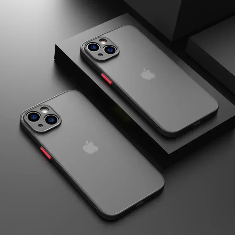 Coque de téléphone Bumper Antichoc Mate Transparente Pour 16 16e 15 Pro Max 14 13 Mini 12 11 X XR XS Plus Silicone Souple Couverture Rigide iPhone 15 Pro Max