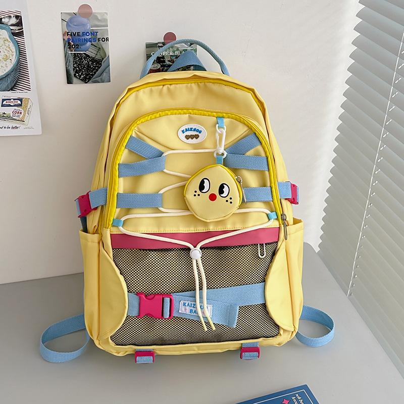 

Школьный рюкзак, школьный рюкзак, женский трендовый бренд в стиле харадзюку, персонализированные буквы, ученики старшей школы, рюкзак большой вместимости, тренд жёлтый