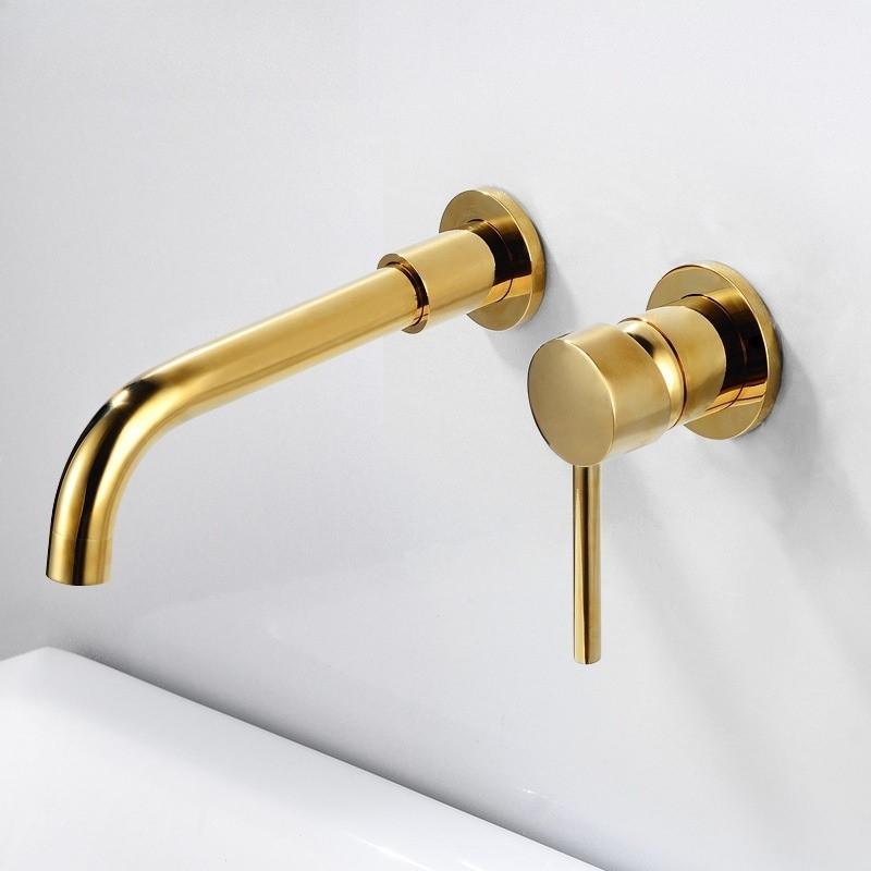 360° Rotation Bathroom Basin Faucet Concealed Wall Mounted Water Tap Single Handle Hot Cold Water Bath Mixer Tap