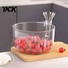 Grape Washing Basin Clear Self Rinsing Berry Bowl, Side Drain Spout And Spiral Convex Modern Fruit Storage Cleaning Container, Plastic Colander