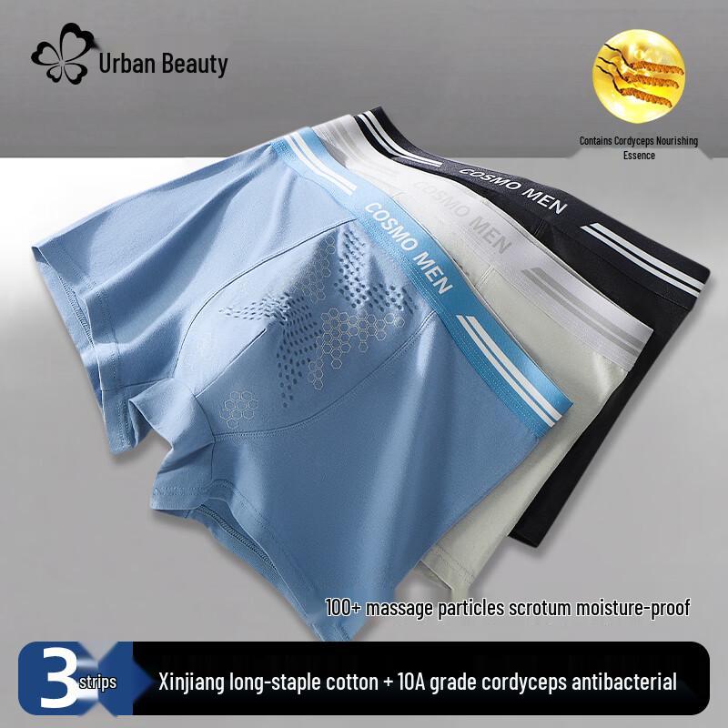 Dushi Liren Men's Herbal Antibacterial Massage Boxer Briefs