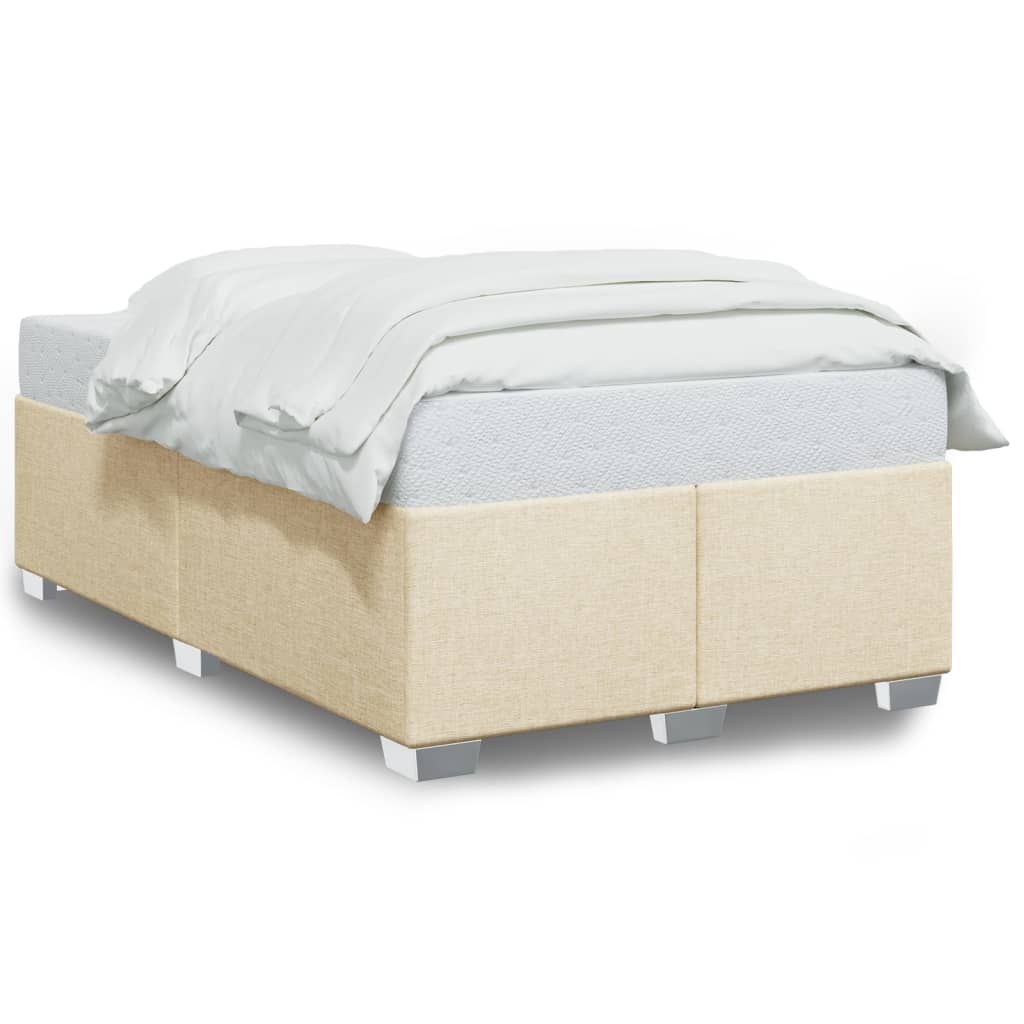 Bed Frame without Mattress Cream 120 x 200 cm Fabric