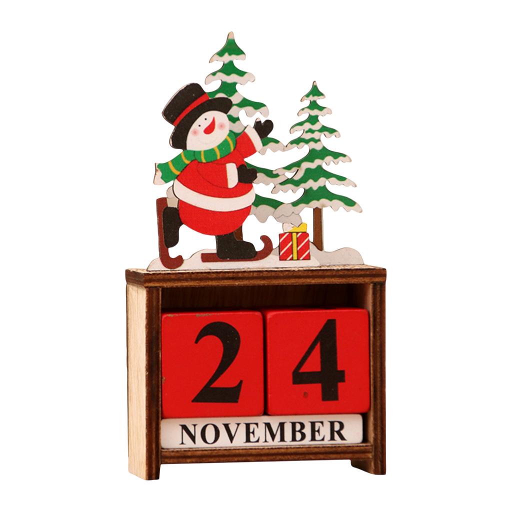 Christmas Advent Calendar, Wooden Desktop Advent Calendar, Holiday Decoration, Desktop Christmas Party Gift, Suitable For Home Mantels And Bookshelves