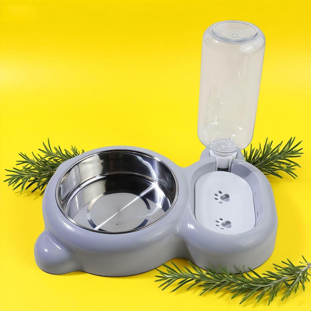 Double Cat Bowl Macaron Color Anti-Spill Pet Feeder - Oval Style