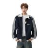 Unisex Academy Style Stand Collar Jacket - Autumn/Winter Loose Fit, Plus Velvet, Sporty Baseball Hoodie Outerwear.