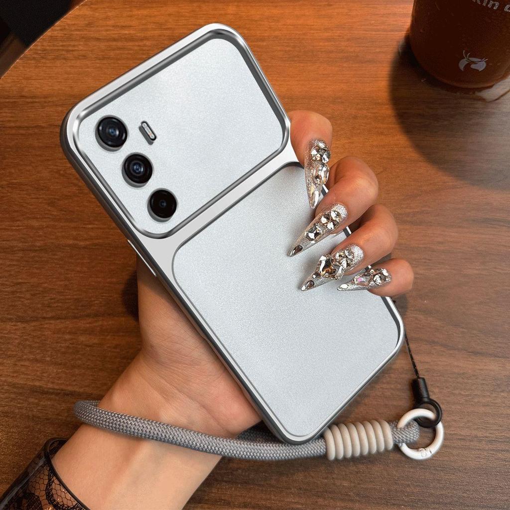 Luxury Big Window Phone Case with Lanyard for realme C65 4G Premium Textured Casing