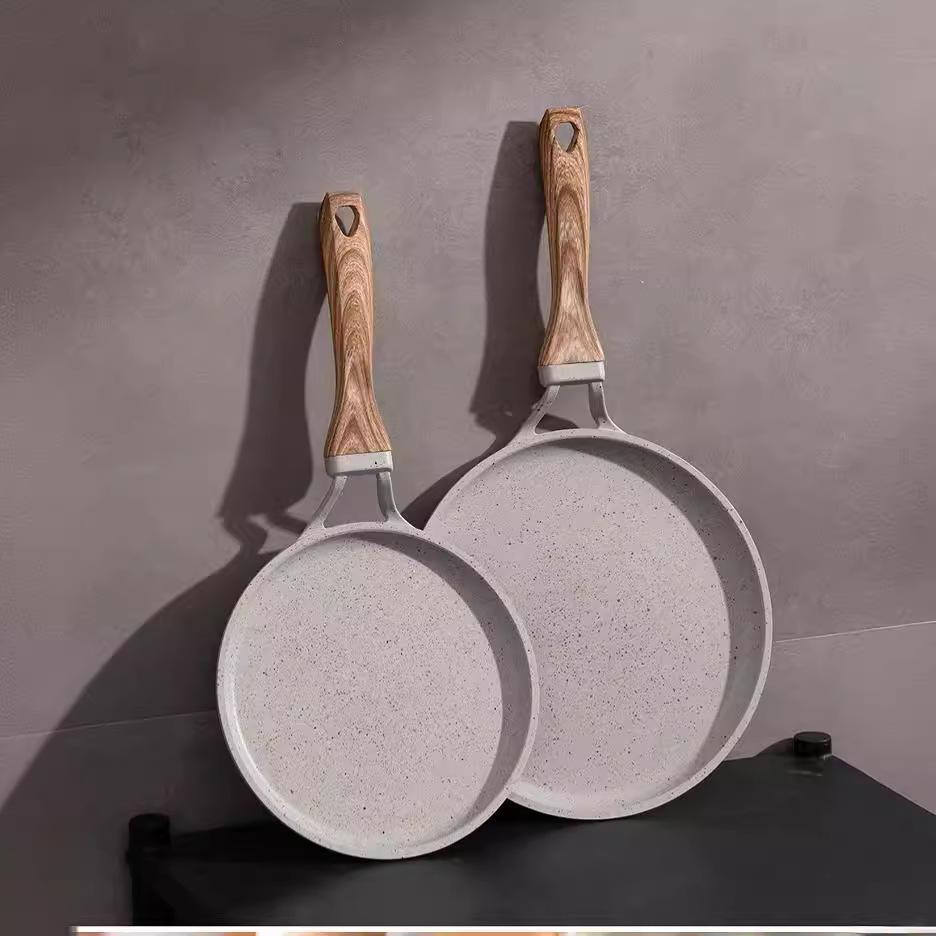 Induction-Compatible Non-Stick Crepe and Frying Pan with Maifan Stone Surface