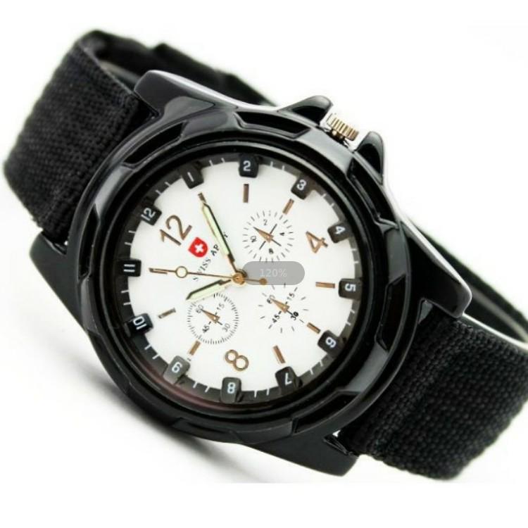 

Мужские военные часы со светящимся швейцарским кварцевым механизмом и нейлоновым плетеным ремешком
