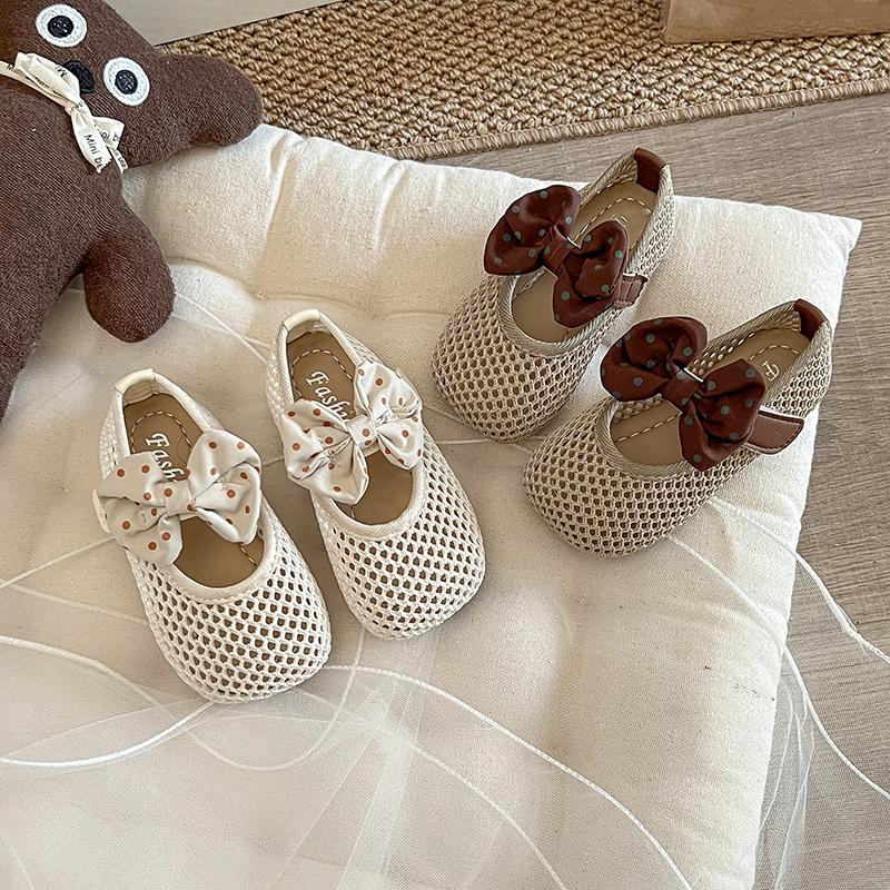 Girls Retro Flat Shoes Mary Jane Fashion Baby Princess Shoes Fashion Mesh Breathable Children's Sandals Summer Kids Shoes