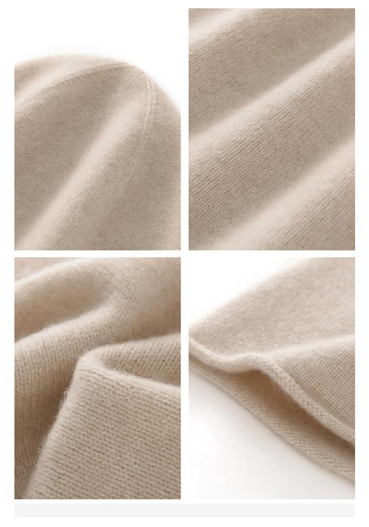 Women's 100% Pure Cashmere Knitted Bucket Hat - Autumn/Winter Warm, Face-Slimming, Thickened Style