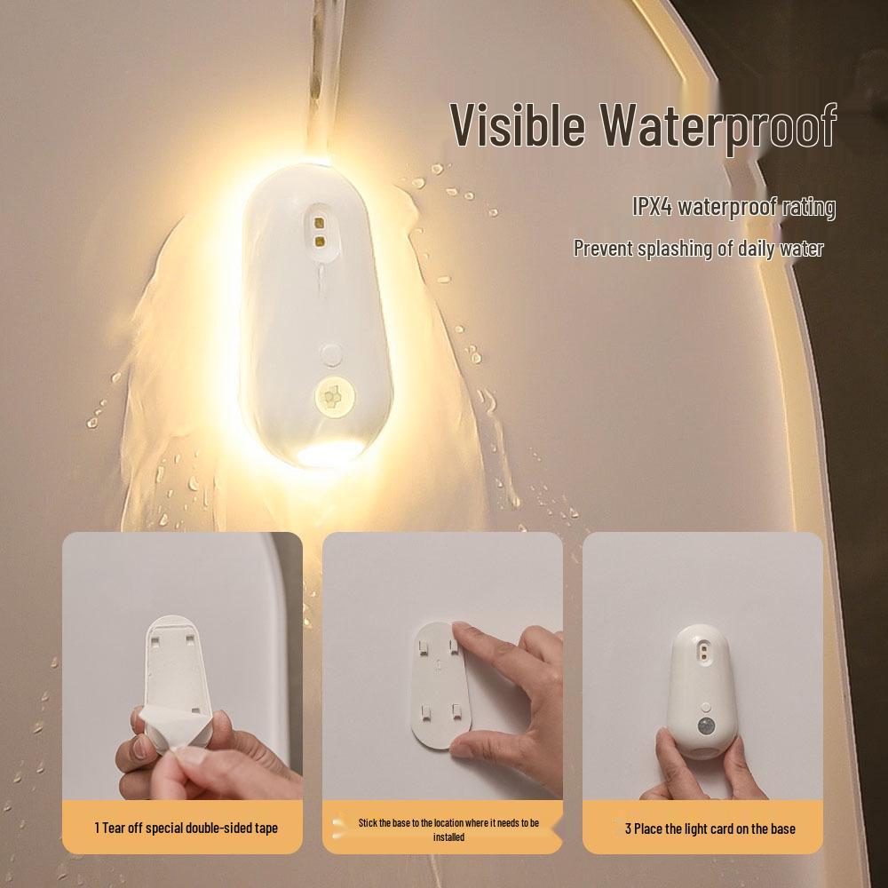 Automatic Purple Light Toilet Sterilization Lamp - Waterproof, Soft Night Light with Sensing Auto-On and Easy Installation.