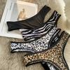 Leopard Print Sexy Underwear Women Low Waist Women Panties Seamless Hollow Out Thongs Female Briefs Underwear Lingerie
