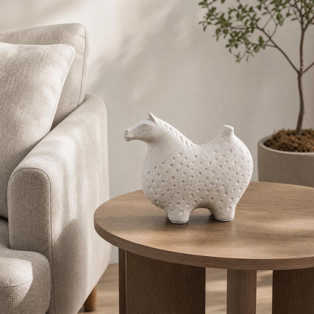 Abstract Horse Sculpture Textured Spotted Figurine Stable Cabinet Decorative for