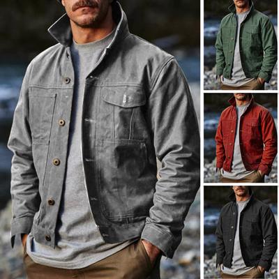 Frühling Neue Herrenjacke Mehrknopf Mehrfach-Taschen Retro Klassischer Mantel
