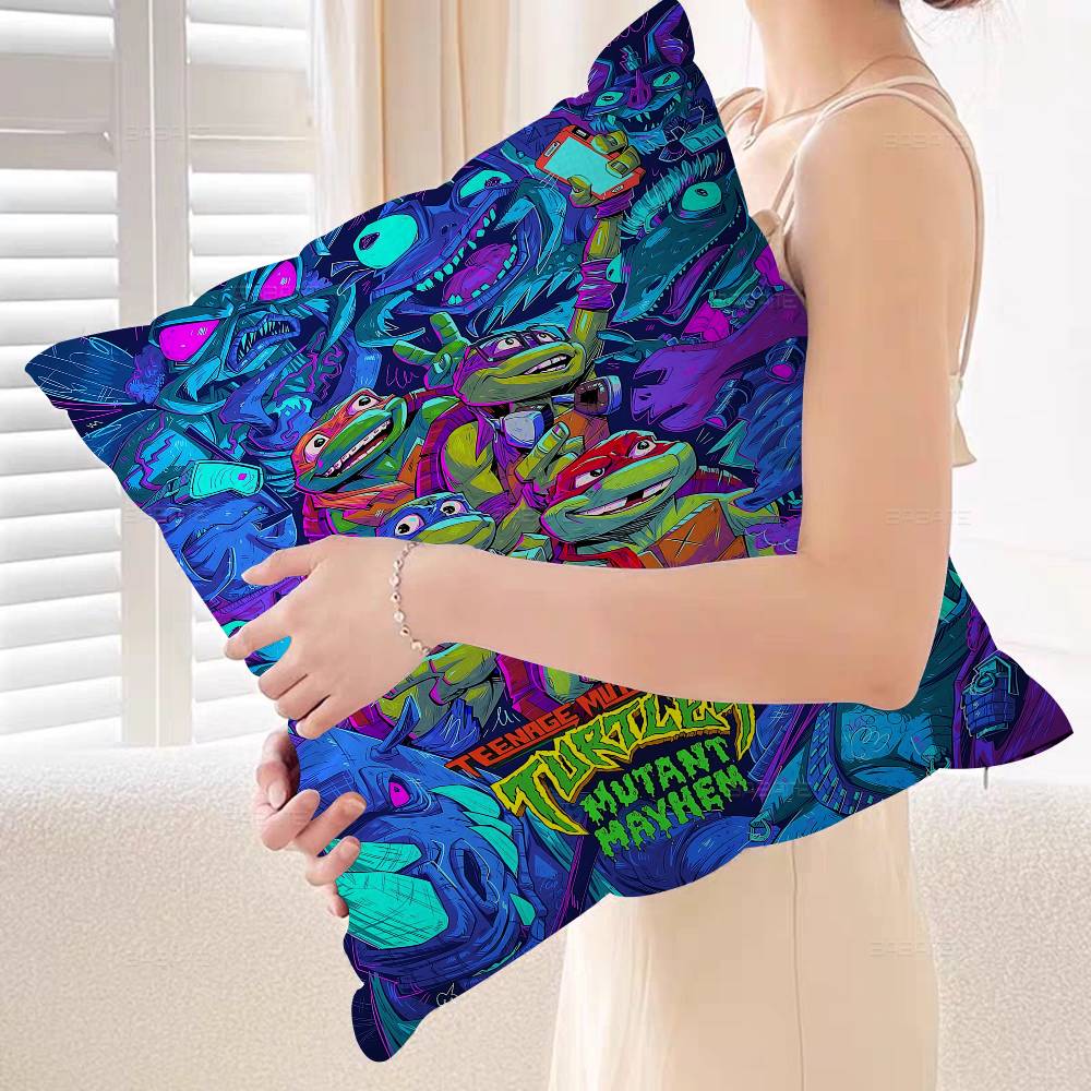 N-Ninja Turtles Anime Pillow Cover For Bedroom Room And Living Room Sofa Decorative Cushion Cover