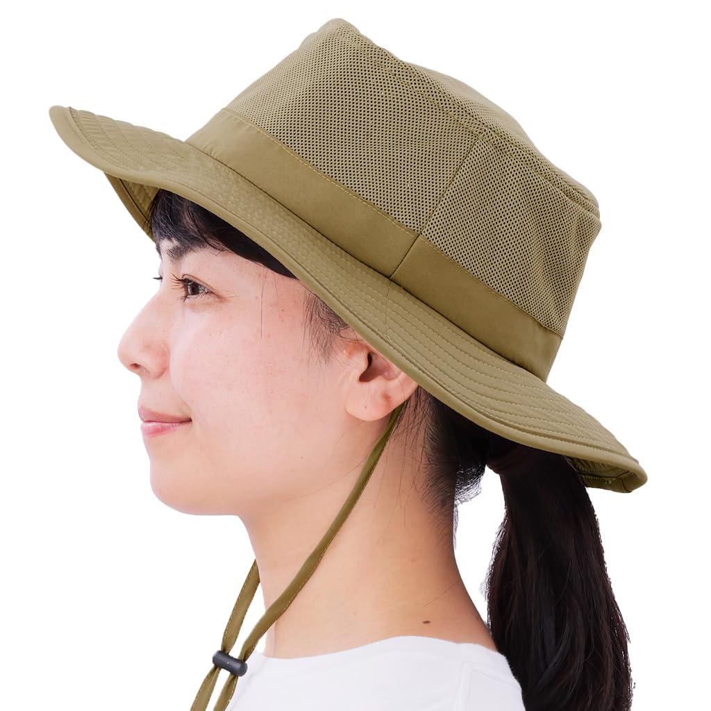 ShaBo Ultralight Adventure Hat with Chin Lightweight and Material Size Strap, Heat-Shielding (752 Beige, M)