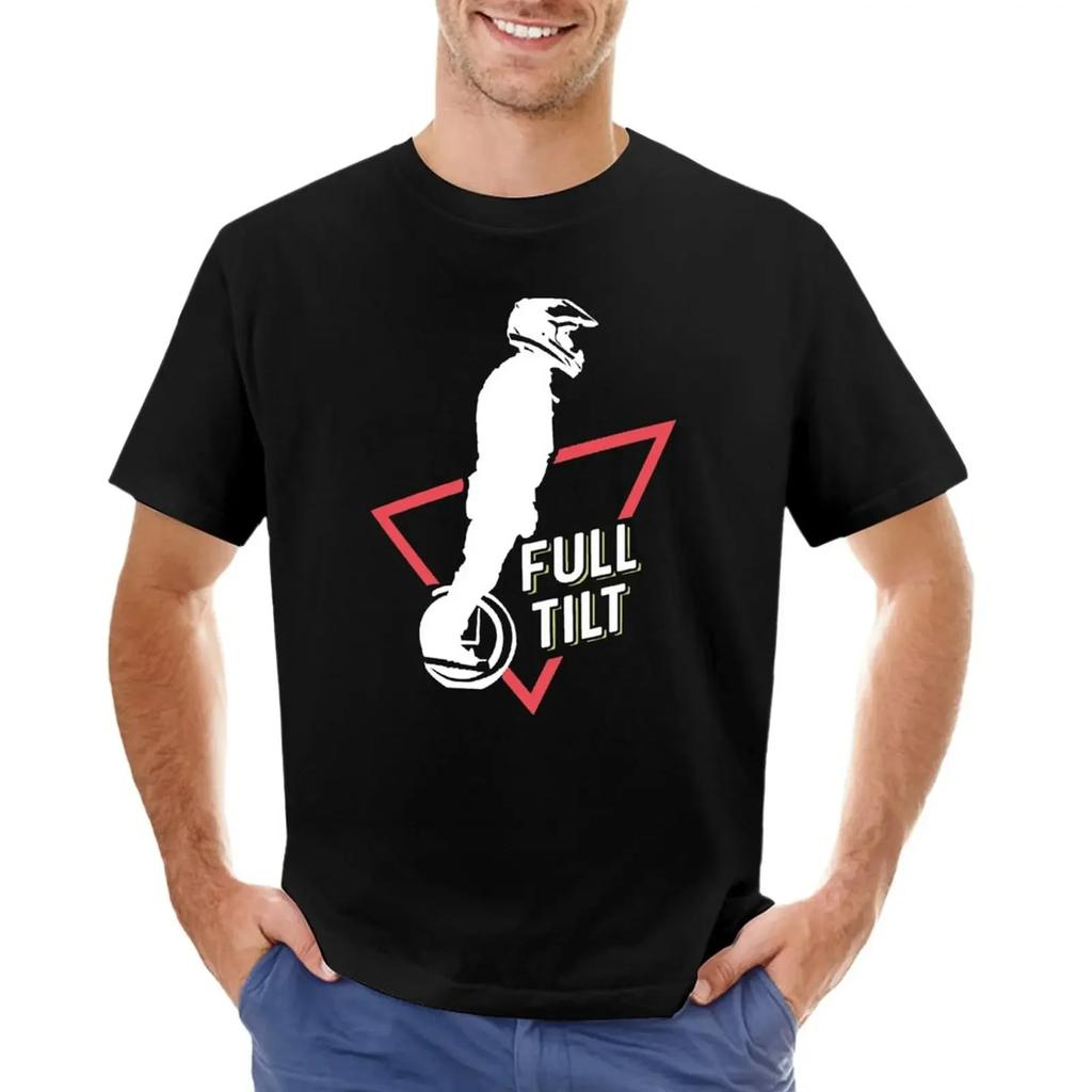 EUCelectric Unicycle Full Tilt TShirt Aesthetic Clothes Summer Top Cotton Funny T Shirts for Unisex Short Sleeve Round Collar