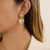  Imitation Pearl Sun Heart Pendant Stud Earrings Golden Stainless Steel Attractive Chic Jewelry New Wholesale 2025
