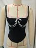 European and American Style New Women's Clothing French Splicing Pink Lace Sweet and Cool Pearl Chain Fishbone Bra Vest Women