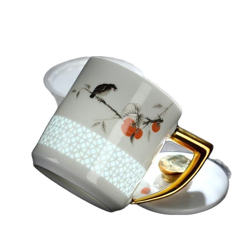 Jingdezhen Ceramic Tea Separation Office Mug with Lid