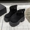 Fashion 10CM Women Snow Boots Non-slip Winter Warm Plush Short Boots Thick Fur High Platform Ankle Boots Suede Leather Chunky Sneakers