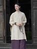 Chinese Style Women Blouse Autumn Solid Color Long Sleeve Button Shirt Tops Stand Collar Elegant Johnature