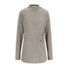 Women's Fashion Loose High Neck Side Pleated Button Long Sleeve T-Shirt Knit Top