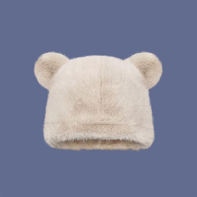 Plush Skull Cap Outdoor Sport Warm Hat Cartoon Bear Ear Beanie Skiing Hiking Cap