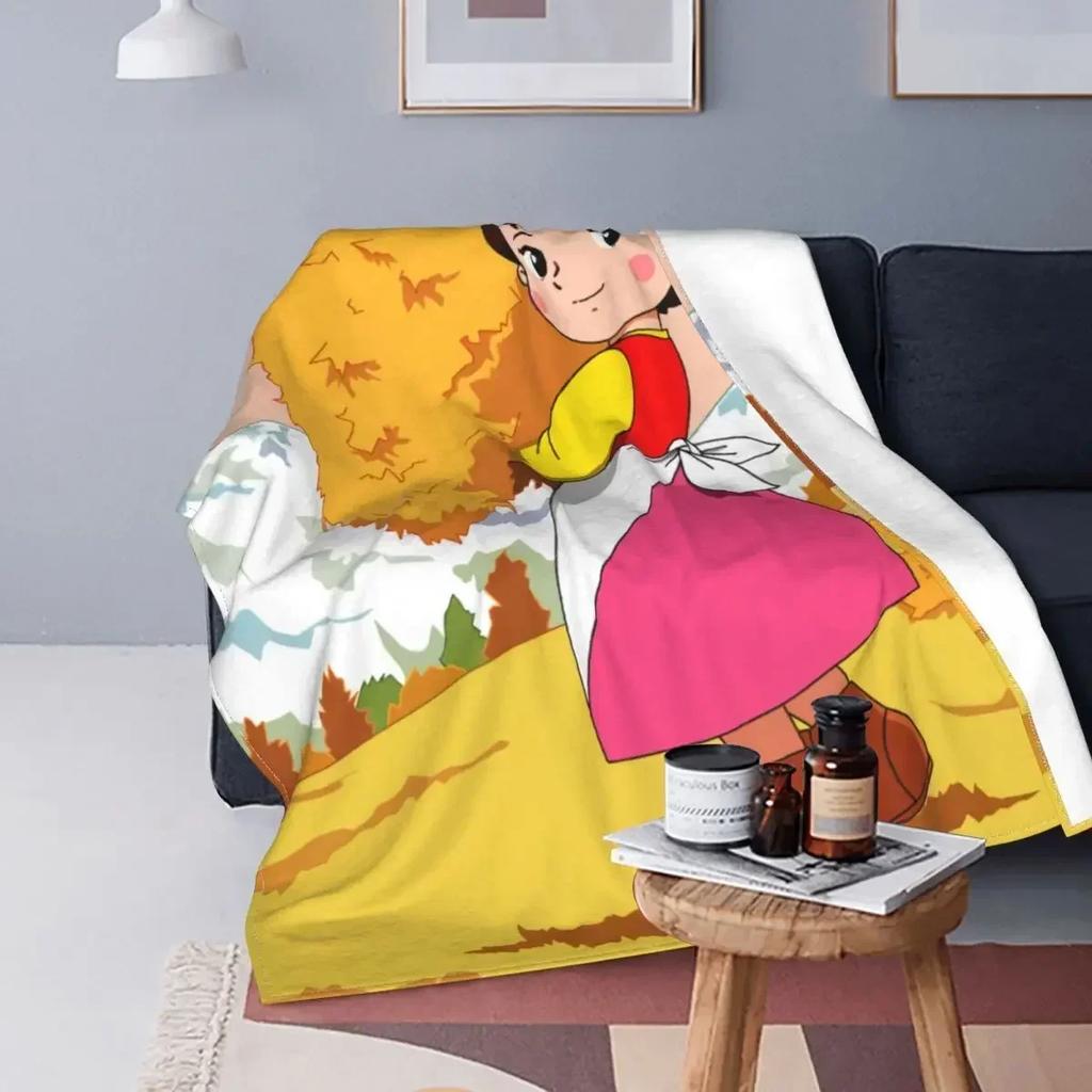 Heidi Dívka z Alp Deku Měkký Fleece Podzimní Teplý Flanel Animovaný Komiksový Kreslený Přehoz na Pohovku Postel Přikrývku