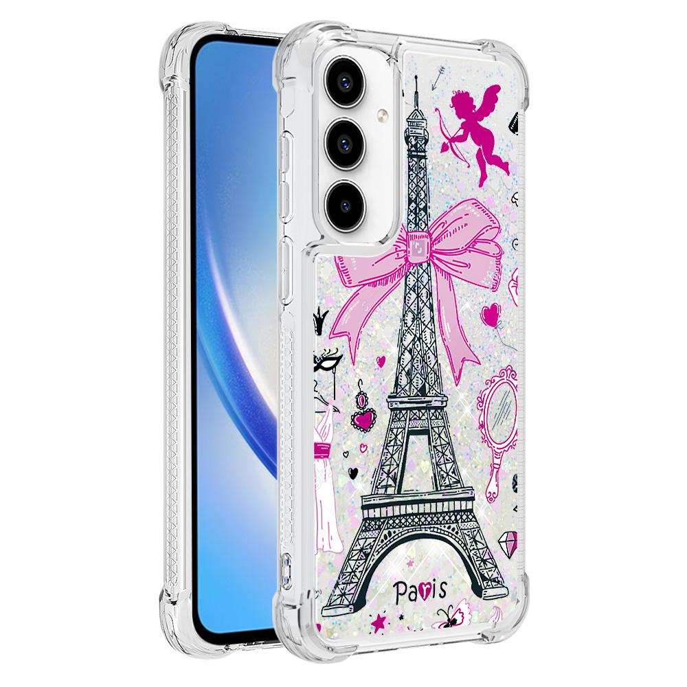 

For Samsung Galaxy A55 5G TPU Case with Quicksand and Pattern Printed Mirror/Tower
