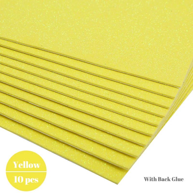 10pcs A4 Glitter Foam Paper Sheets Sparkling EVA Sponge Paper Multicolor for Handmade DIY Card Crafts School Project Decorative