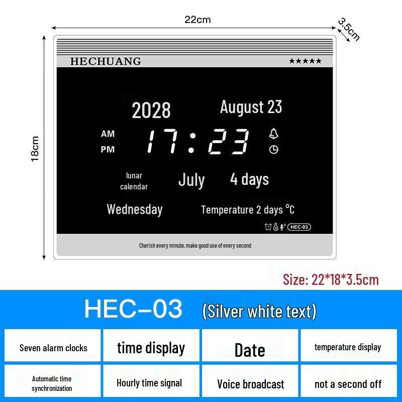 

HANDUNYOULED LED Perpetual Calendar Clock HEC-03