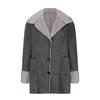Women's Loose Casual Solid Color Lapel Pocket Long Sleeved Hooded Plush Jacket Fashionable Jacket