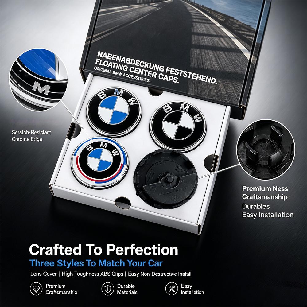 For BMW M 4Pcs 68mm\56mm Floating Style Wheel Hub Center Cover Fit For BMW X Series E F G Chassis X1 X2 X3 X4 X5 X6 G07 G86 G80 E84 F48 OK1