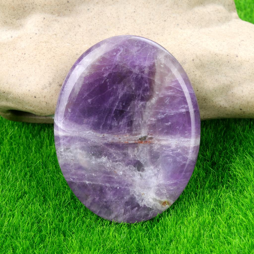 1Pc Healing Crystals Ornaments Decorative Recesses Thumb Relief Stone Oval Yoga Stone Energy Gemstone Home Decor Small Furnishings Jewelry 35x45mm MIT