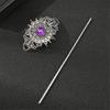 Delicate Floral Hair Stick Crystal Hairpiece with Sparkling Crystal for Evening Wear Photo Props