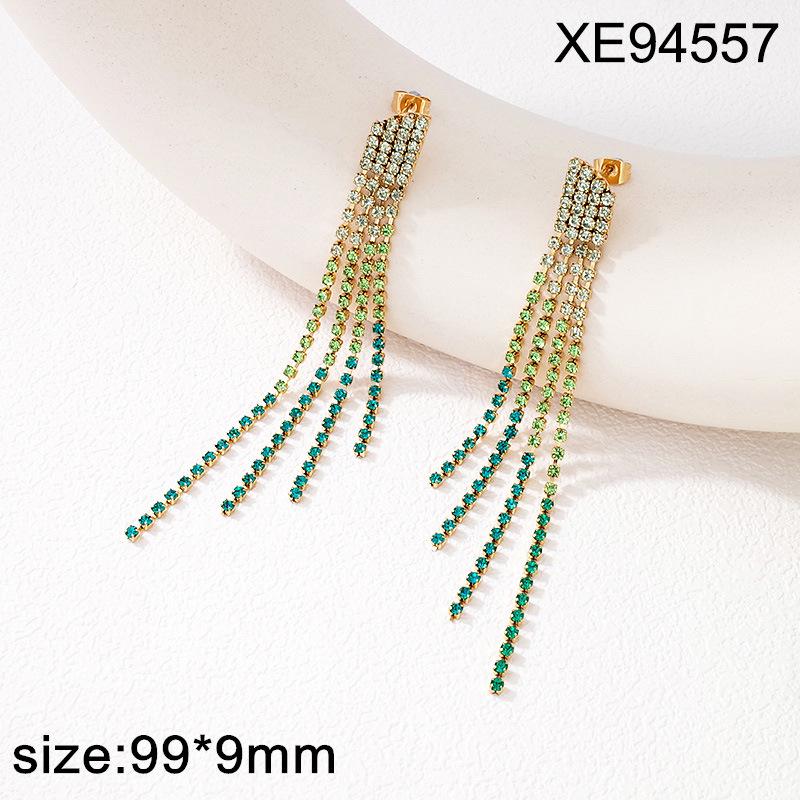 Elegant Rhinestone Tassel Earrings: Versatile Long Crystal Dangle for Women