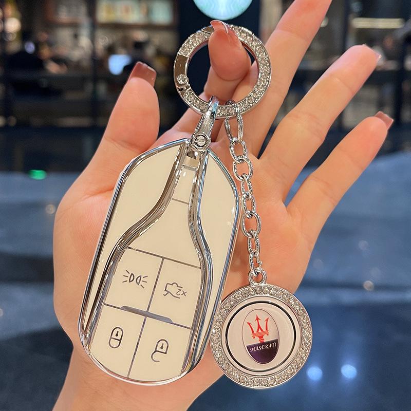 Maserati Key Case for Women: Levante, MC20, Ghibli, President Accessories & Shell Buckle