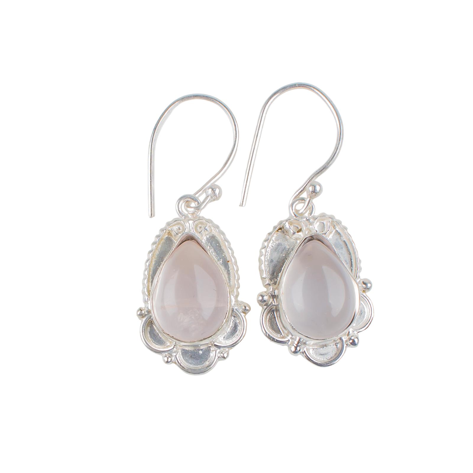 

Серьги из розового кварца, ювелирные изделия ручной работы из стерлингового серебра 925 пробы для мамы EE-41-22