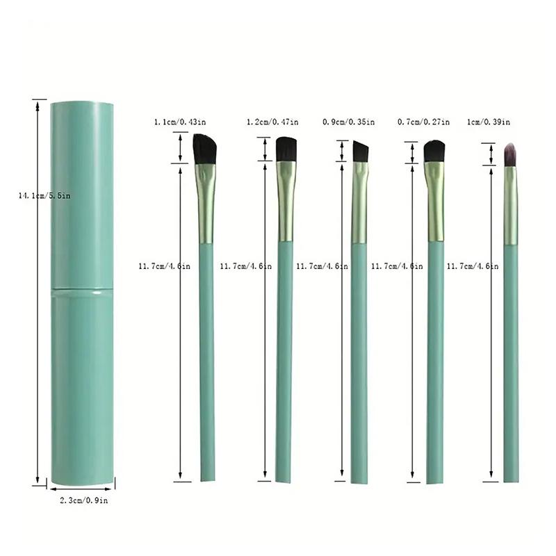Cosmetic Brushes Eye Shadow Brush 5PCS Travel Portable Mini Eye Makeup Brushes Set Smudge Eyeshadow Eyeliner Eyebrow Brush Lip