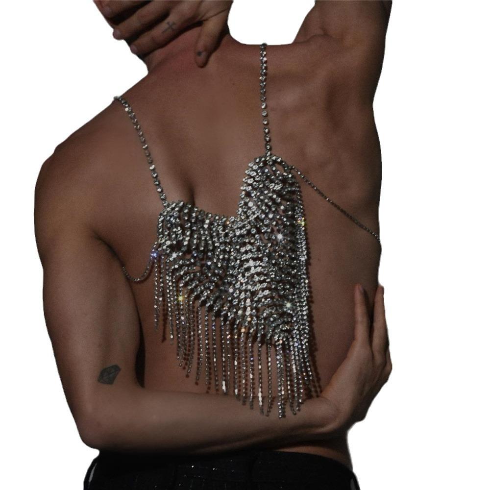 Luxury Heart-Shaped Rhinestone Back Chain, European And American Fashion And Sexy Body Chain Accessories Back Chain