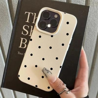 Cute Polka Dot Printed Phone Case Suitable for iPhone 17 16 15 14 13 12 11 Pro/Max/Plus Anti Drop and Shockproof Back Cover