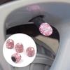 4pcs Pink Car Tire Air Sealing Cap Anti-rust Dust-Proof Valve-Cap Fits For Automobiles And Motorcycles Universal Wear Parts Valve Stems 1