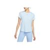 Nike Dri-Fit Wygodny Jednolity Kolor Prosty Wszechstronny Oddychający Szybkoschnący Regularny T-shirt Damskie Topy Niebieski FN2799423