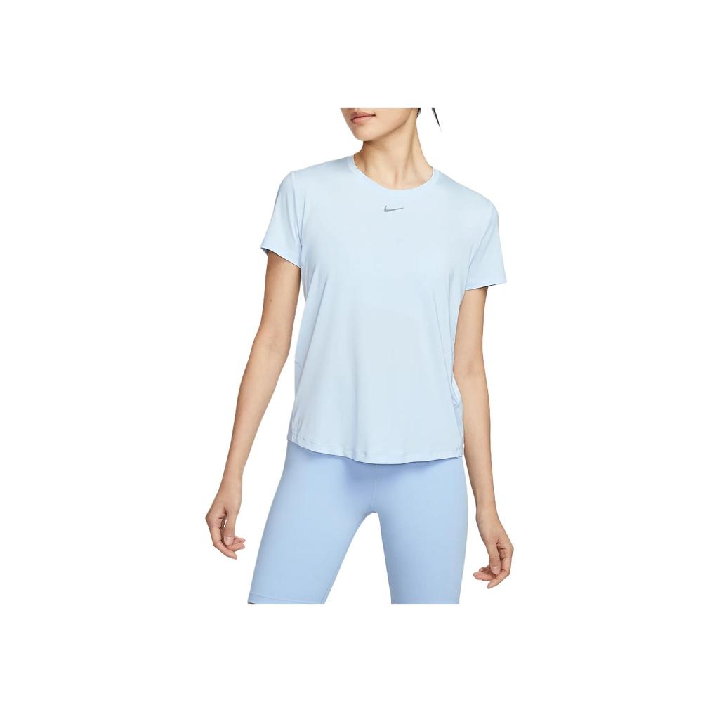 Nike Dri-Fit Wygodny Jednolity Kolor Prosty Wszechstronny Oddychający Szybkoschnący Regularny T-shirt Damskie Topy Niebieski FN2799423